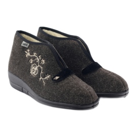 Women's insulated slippers Befado 031d027 brown grey 4