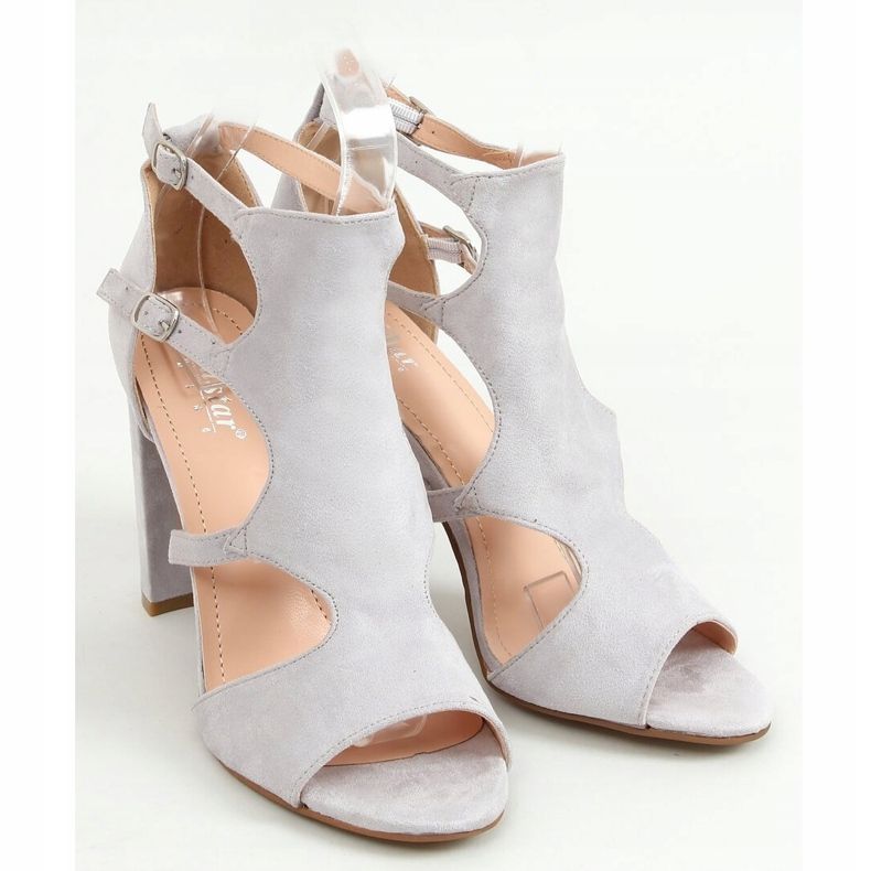 Gray high-heeled sandals NS111P Gray grey 1