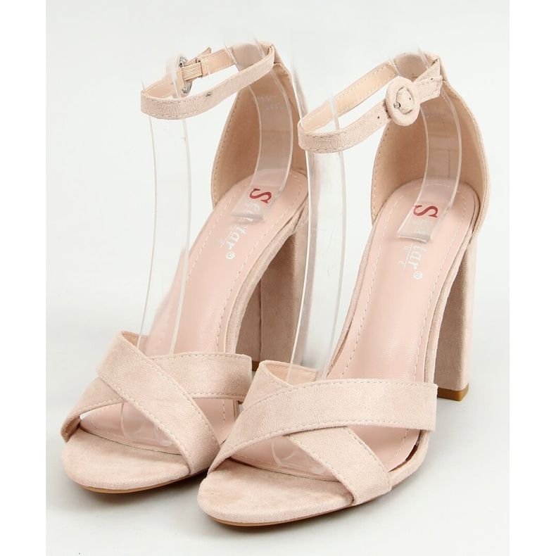 Sandals on the post beige TU133P Beige 1