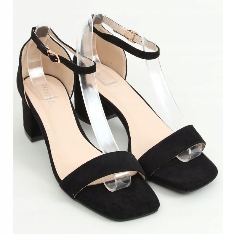 Black sandals with low heels X503-21SA-2 Black 1