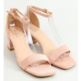 Sandals with low heels pink X503-21SA-2 Pink 1