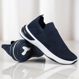 SHELOVET Openwork Slip-on Sneakers navy blue blue 1 SHELOVET Openwork Slip-on Sneakers navy blue blue 1