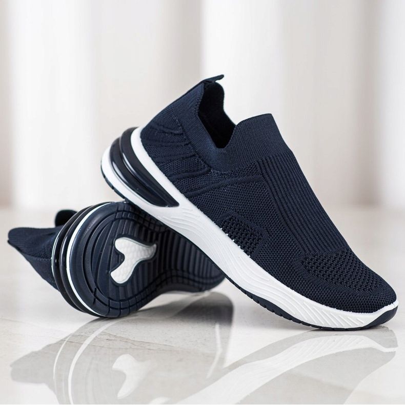 SHELOVET Openwork Slip-on Sneakers navy blue blue 1 SHELOVET Openwork Slip-on Sneakers navy blue blue 1
