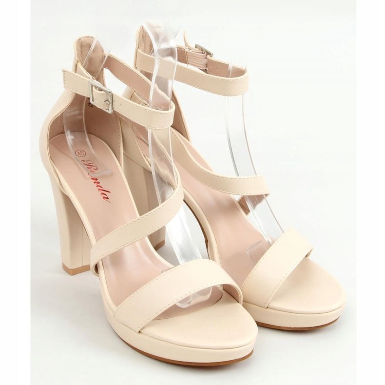 Sandals on the beige platform S-839 Beige 1