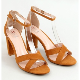 Camel high heeled sandals NF-63P Camel brown 1