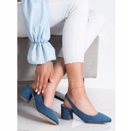 Goodin Slip-on pumps with an exposed heel blue 1