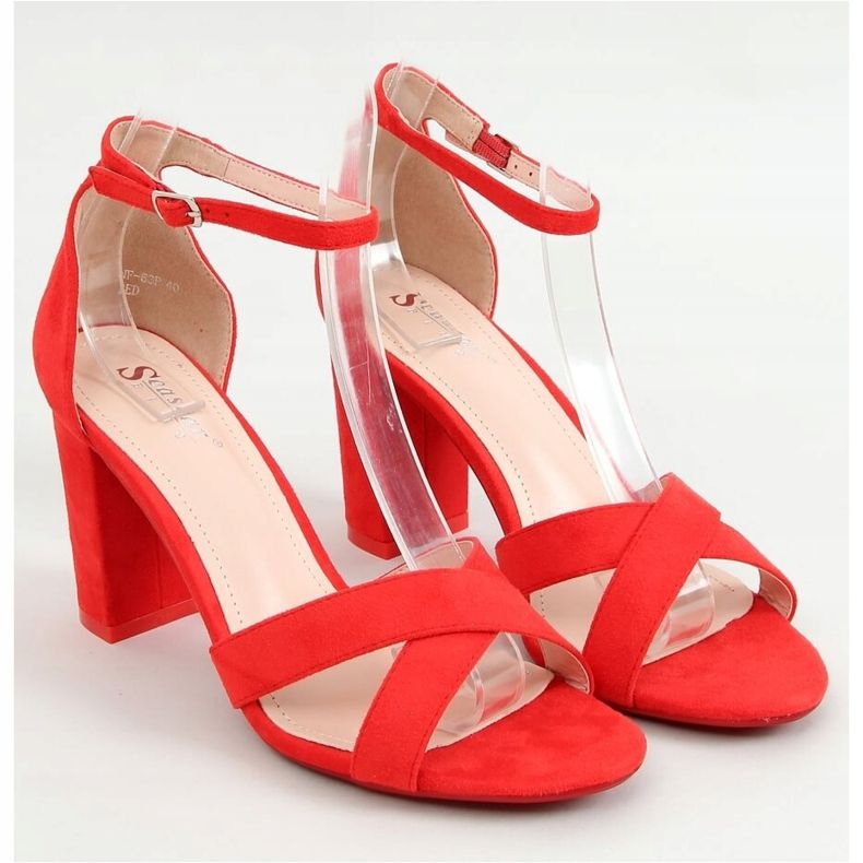 Red high-heeled sandals NF-63P Red 1