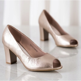 Goodin Open Toe pumps golden 1