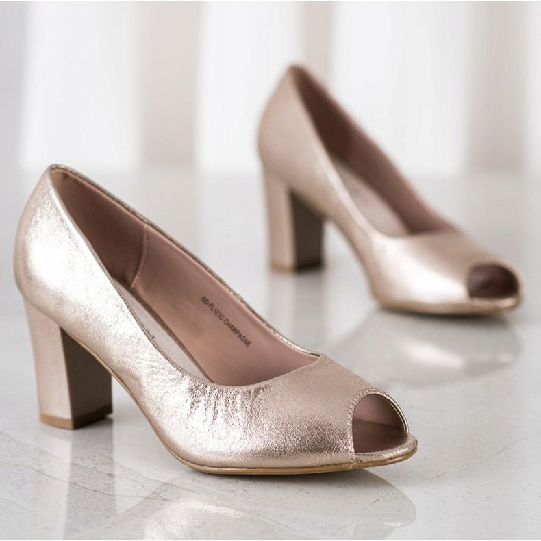 Goodin Open Toe pumps golden 1