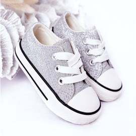 Children's Silver Glitter Sneakers Bling-Bling 1