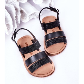 Children's Black Natalie Shiny Sandals 1