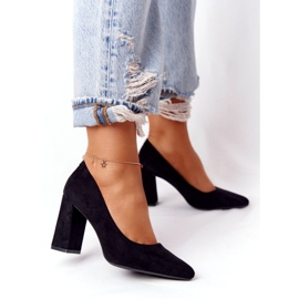 Suede Pumps On A Bar Sergio Leone PB216 Black 3