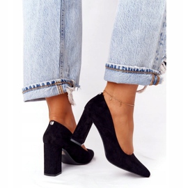 Suede Pumps On A Bar Sergio Leone PB216 Black 4