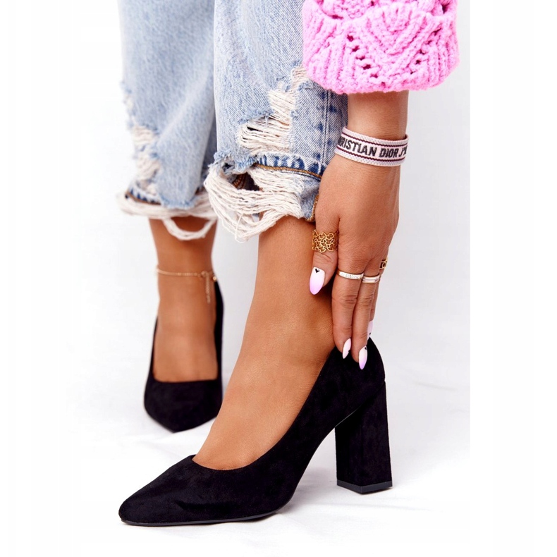 Suede Pumps On A Bar Sergio Leone PB216 Black 5