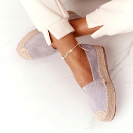 Espadrilles On The Straw Platform BL1922 Gray Highway grey 3