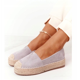 Espadrilles On The Straw Platform BL1922 Gray Highway grey 1