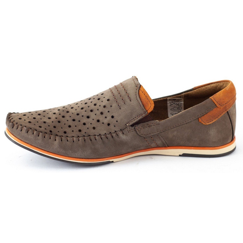 KOMODO Men's shoes moccasins 876 summer brown orange 1