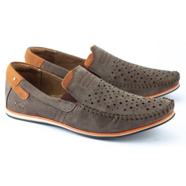 KOMODO Men's shoes moccasins 876 summer brown orange 2