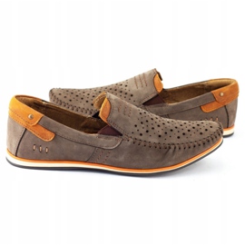 KOMODO Men's shoes moccasins 876 summer brown orange 4