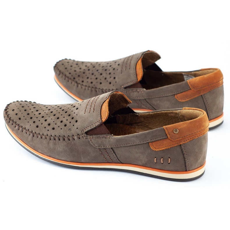KOMODO Men's shoes moccasins 876 summer brown orange 5