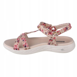 Skechers On The Go 600 Fleur W 140018-NTMT Sandals beige red violet pink 1