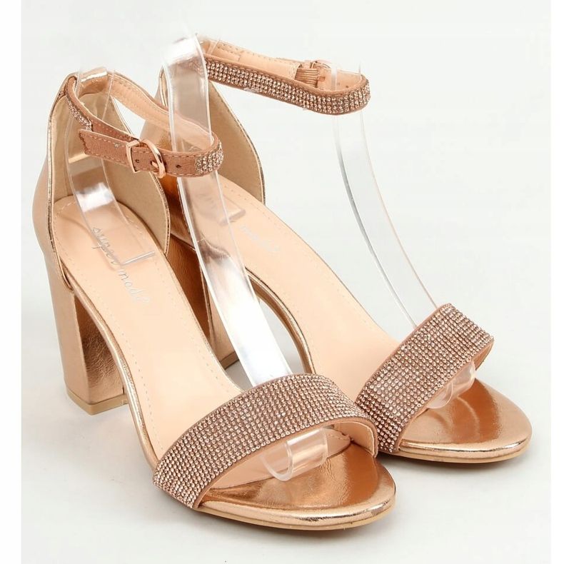 High-heeled sandals champagne 1478 Champagne golden 1
