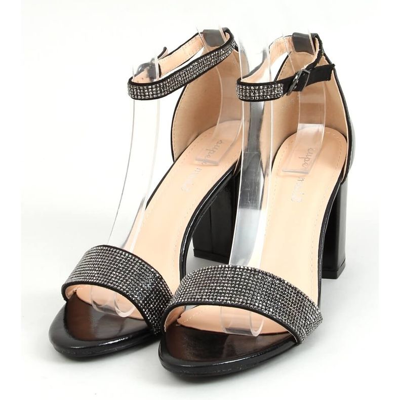 Black 1478 Black high-heeled sandals 1