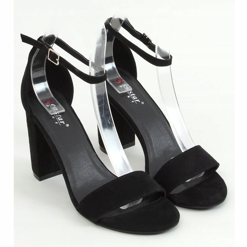 Black sandals on the post AF03P Black 1