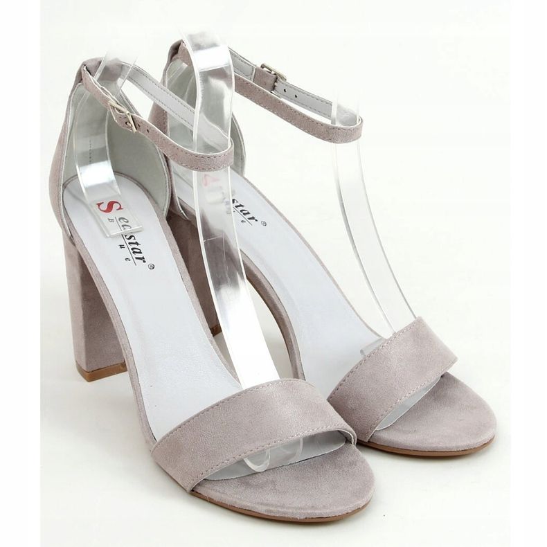 Gray sandals on the post AF03P Gray grey 1