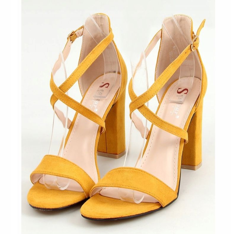 Sandals on the post honey GG-88P Yellow 1