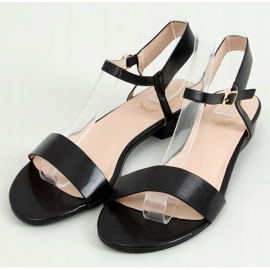 Black sandals with flat heels F9020 Black 1 Black sandals with flat heels F9020 Black 1