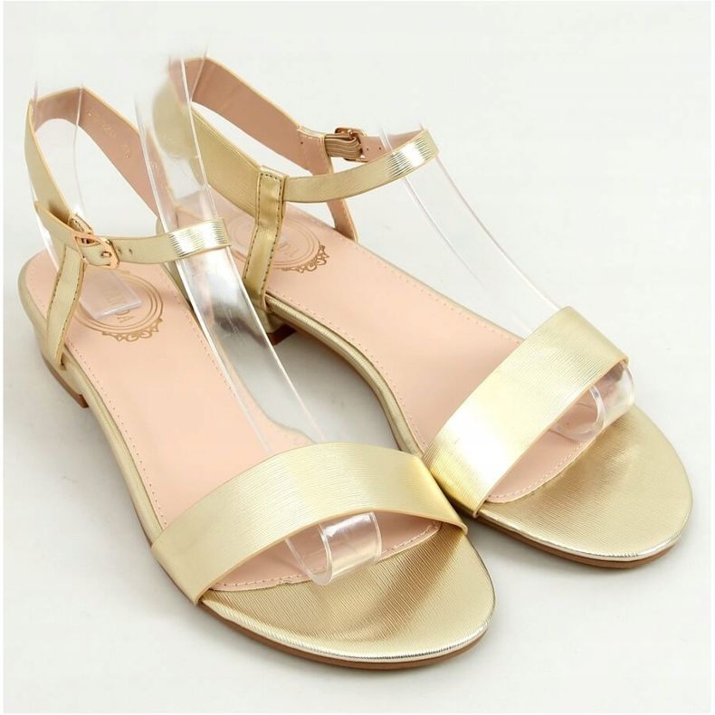 Flat-heeled sandals gold F9020 Gold golden 1