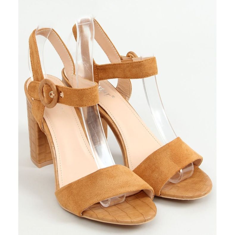 Camel high-heeled sandals SL1008P Camel brown multicolored 1