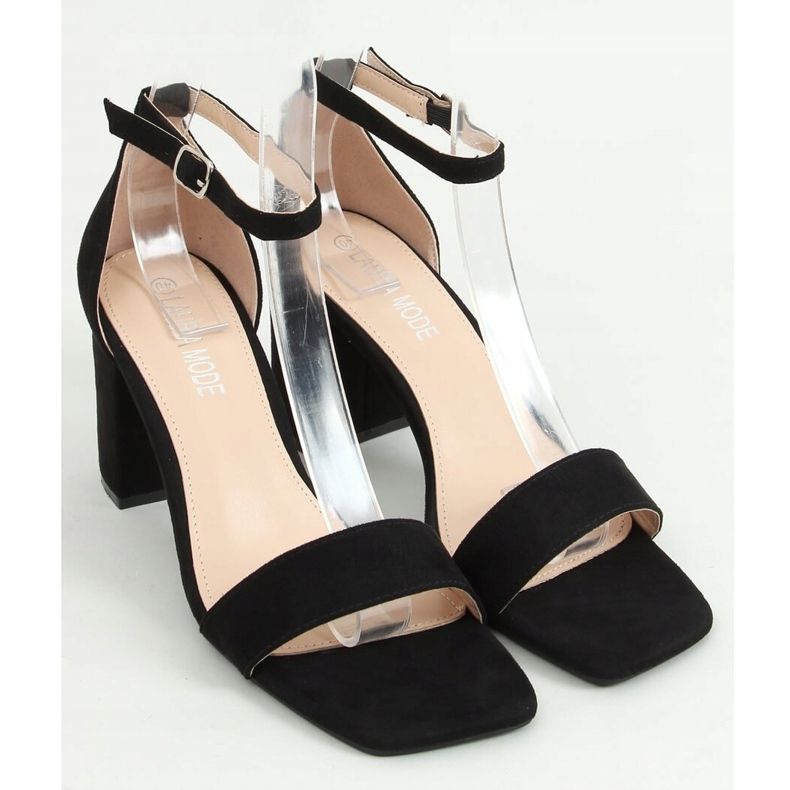 Black sandals with wide heels QL-169 Black 1