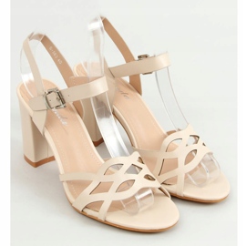 Beige high-heeled sandals S-863 Beige 1