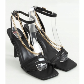 Sandals on a pin with a chain black NF-66P Black golden 1