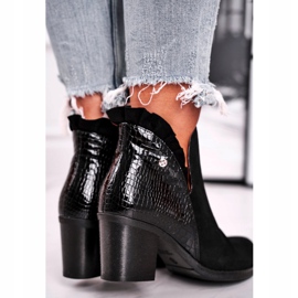 Women's Boots On Heel, Leather Spring Maciejka Black 04833-01 2