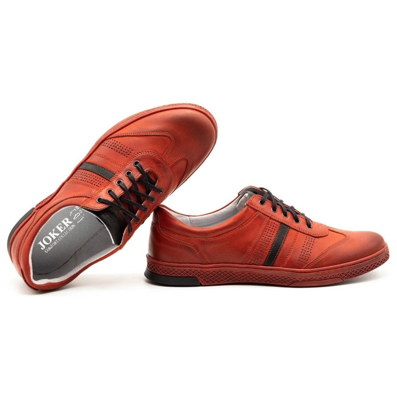 Joker Men's leather casual shoes S21 / 2 red 2 Joker Men's leather casual shoes S21 / 2 red 2