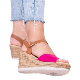 Pink Roki wedge sandals 1