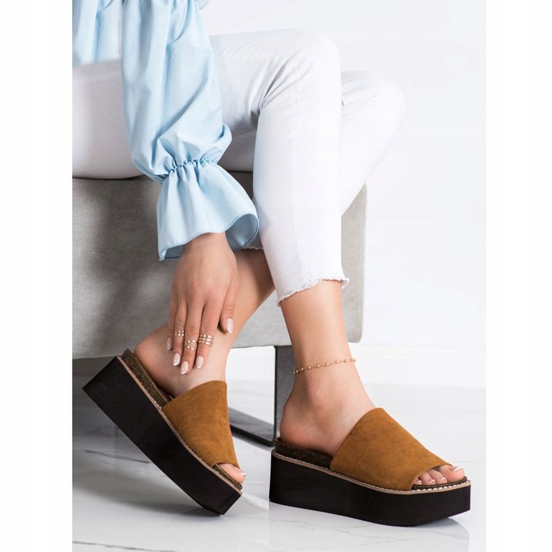 Corina Slippers On A High Platform brown 2