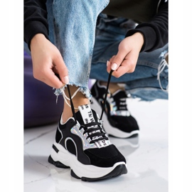 Sneakers on the FASHION platform black silver 2 Sneakers on the FASHION platform black silver 2