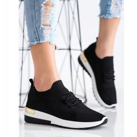 SHELOVET Comfortable Slip-On Sneakers black 3