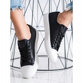 SHELOVET Black Sneakers With Eco Leather 2