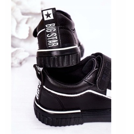 Children's Leather Sneakers With Velcro Big Star HH374029 Black 1