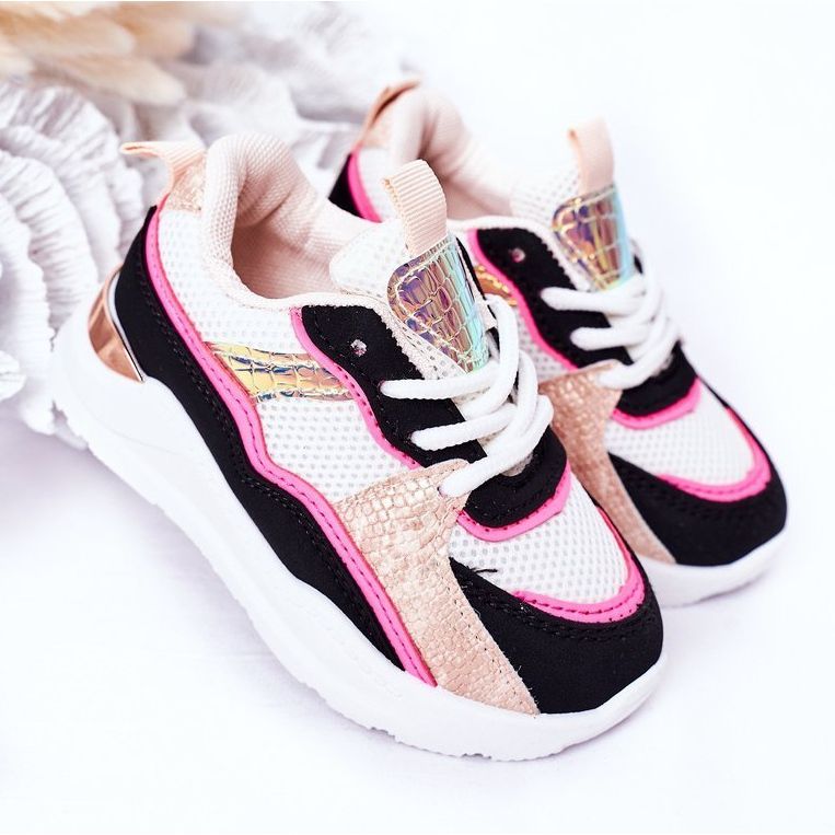 Children's Sport Shoes Sneakers Neon Pink Game Time white black 2