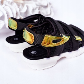 Children's sports sandals with Velcro Black Flyn 1