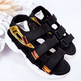 Children's sports sandals with Velcro Black Flyn 2