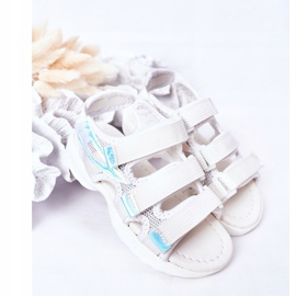 Children's Sport Sandals With Velcro White Flyn 1