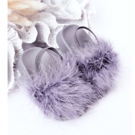 FR1 Children's Rubber Slippers With Fur Light gray Skylar grey 2