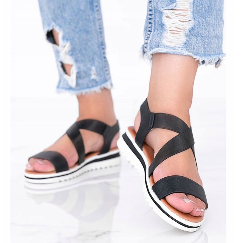 Black sandals on a thick Irony sole 1